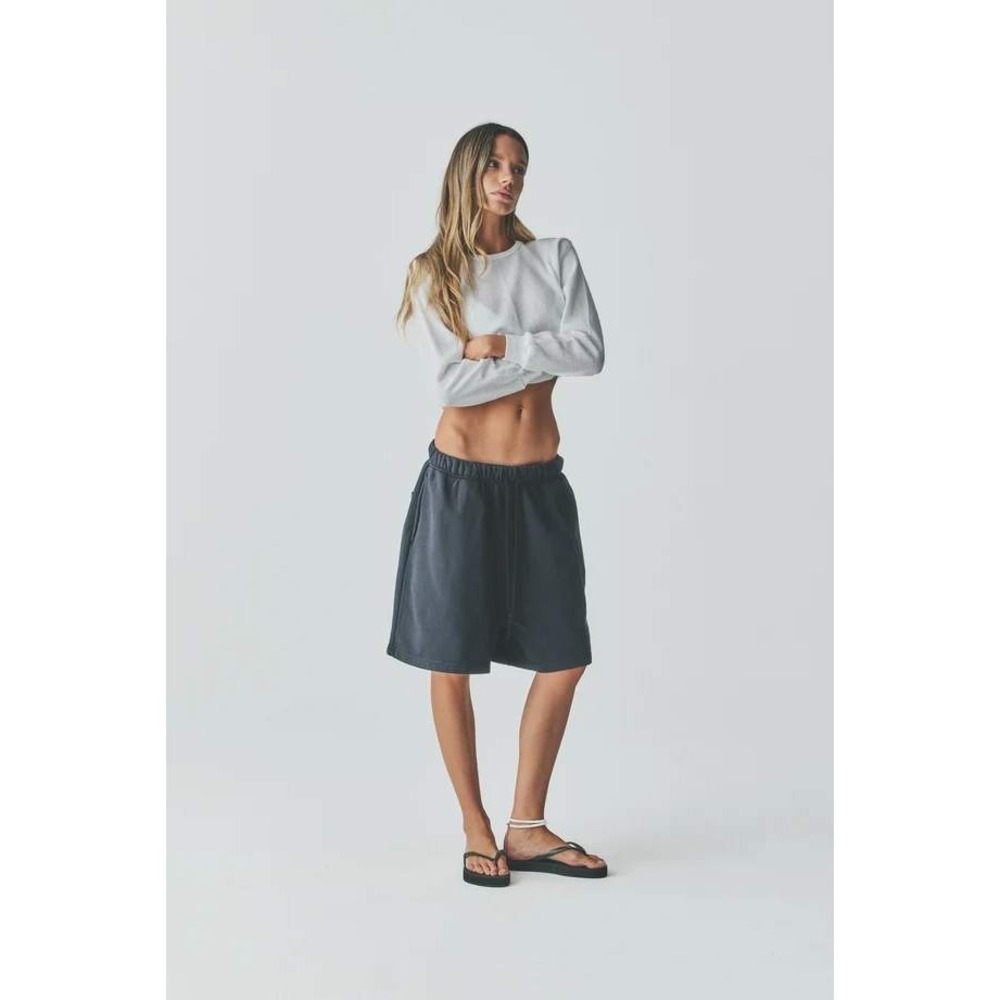 Elwood Sweat Shorts Organic Cotton Fleece Vintage Black M Normcore Casual